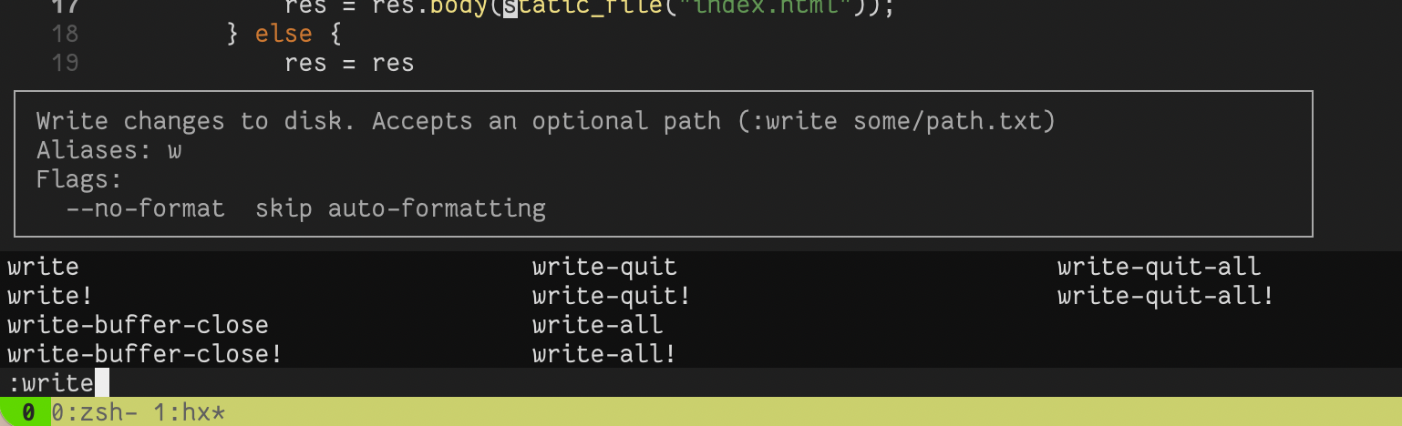 Helix commands