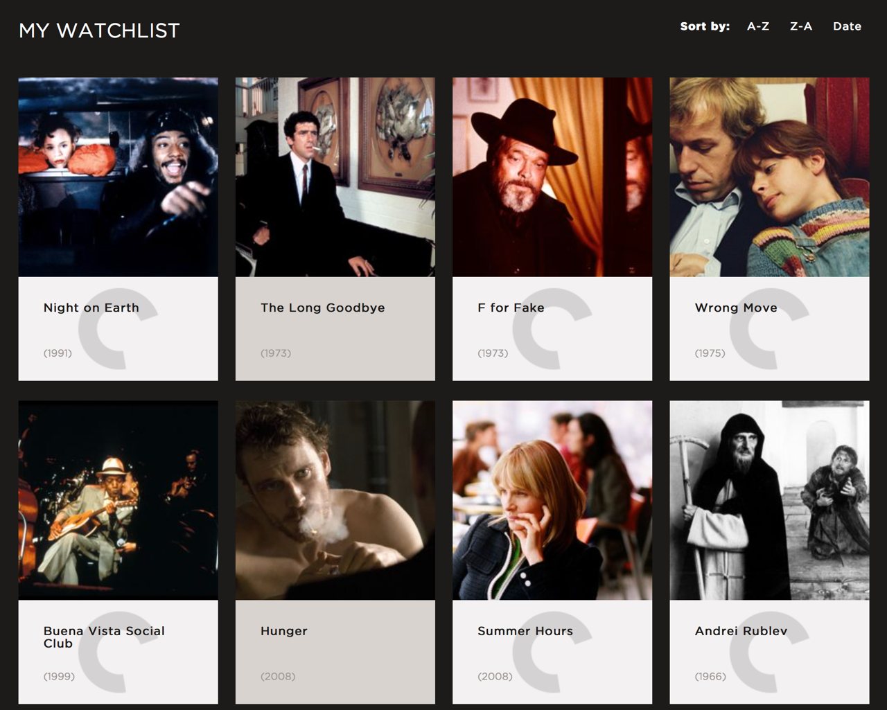 FilmStruck Watchlist