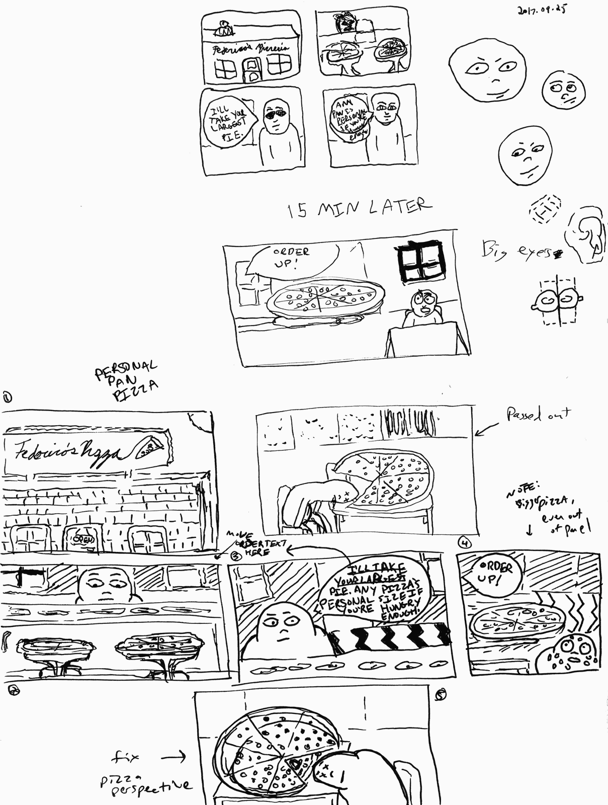 Additional Personal Pan comic sketches