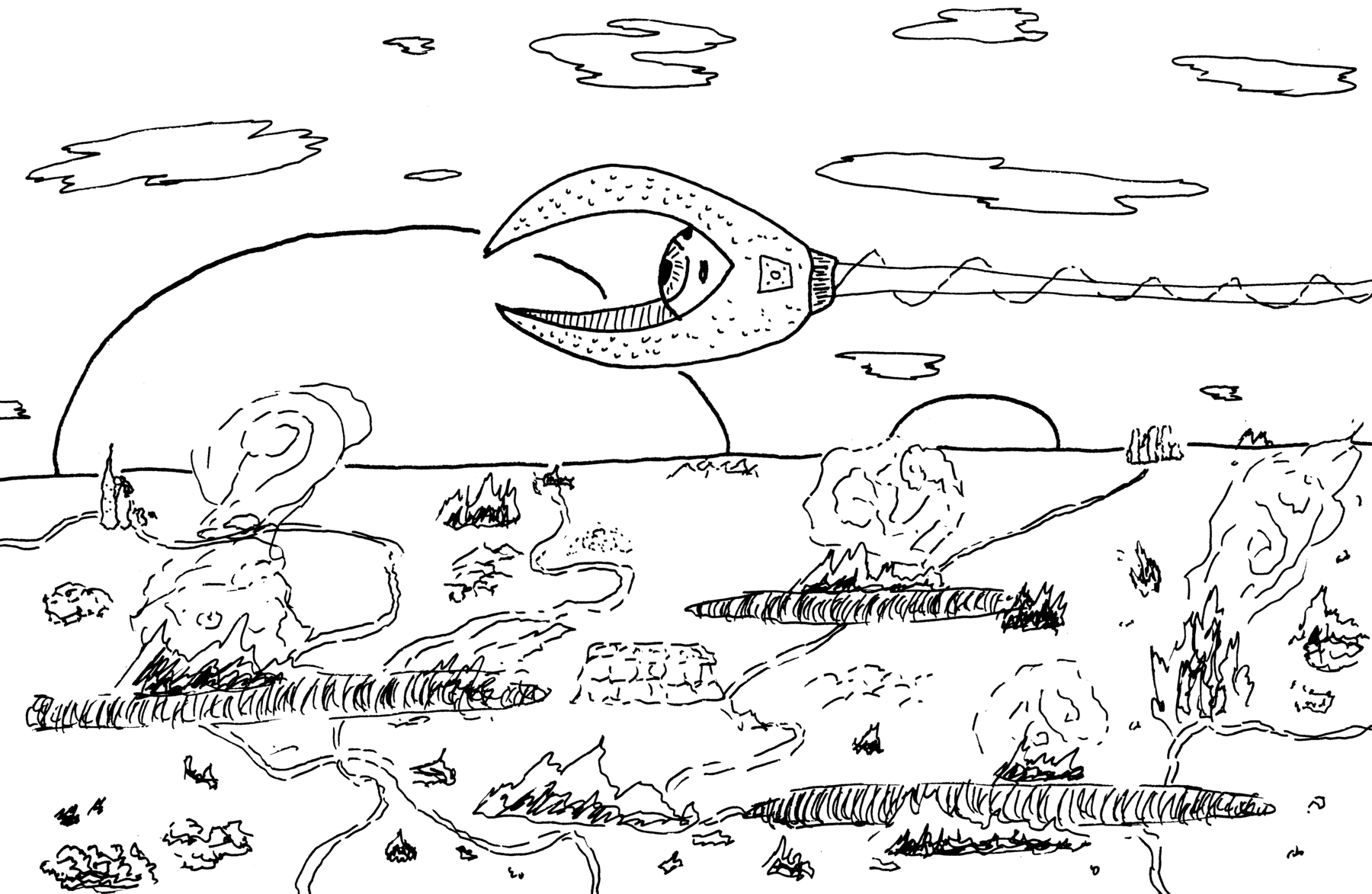 Inktober 2018 - Day 19 Scorched