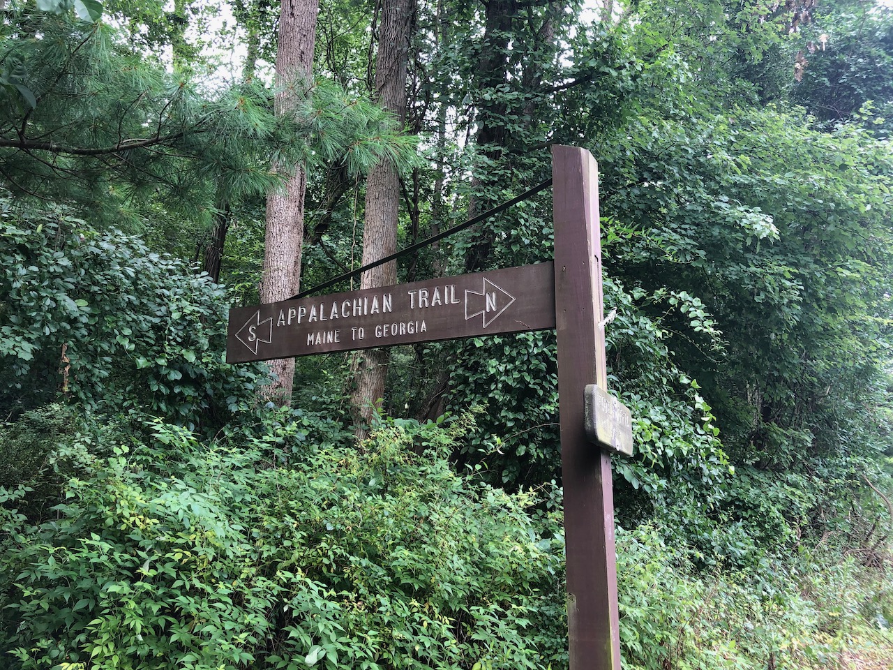 Photo of the Appalachian Trail sign post, reads 