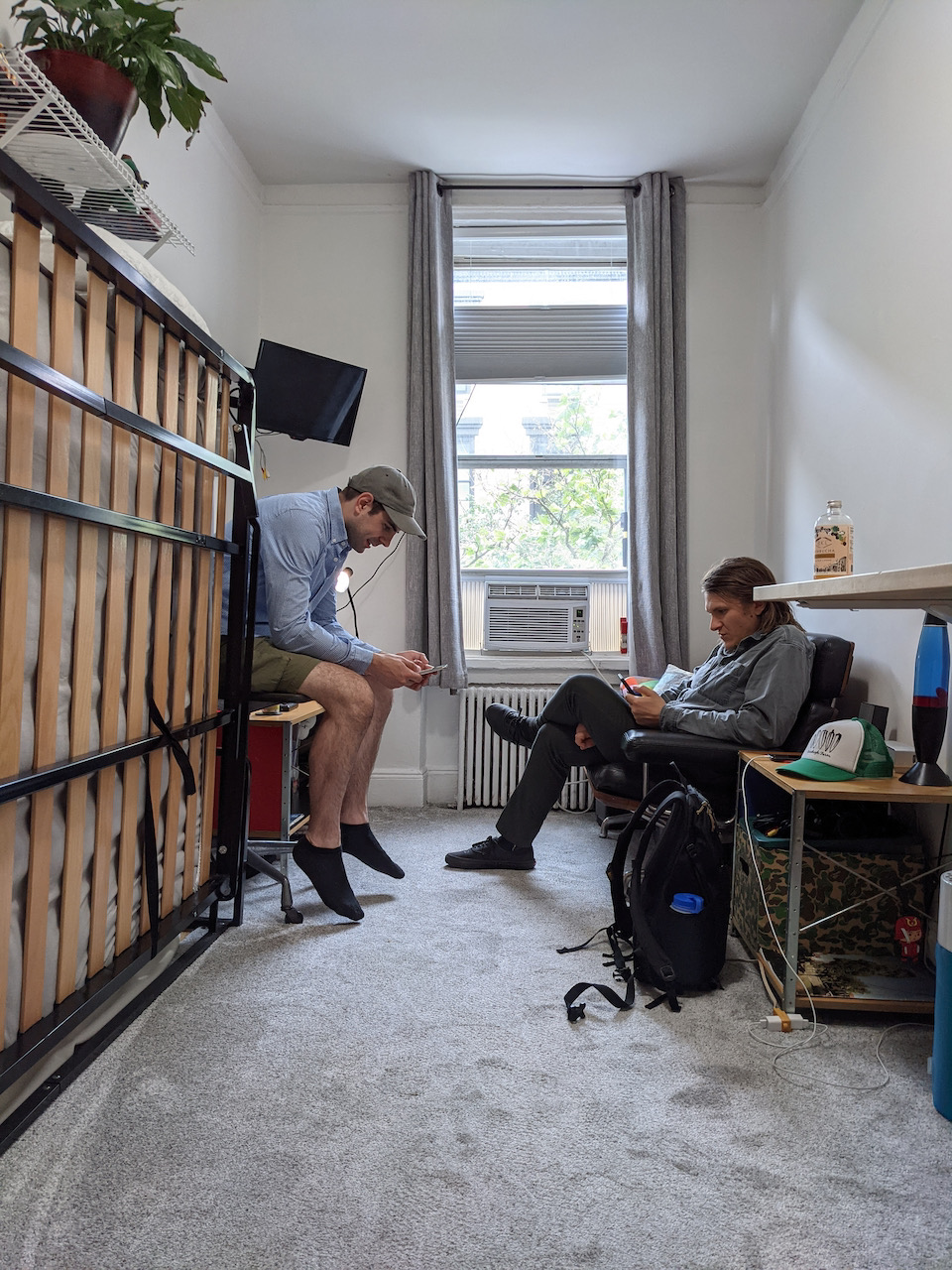 Photo of Brett and Dan in his NYC apartment